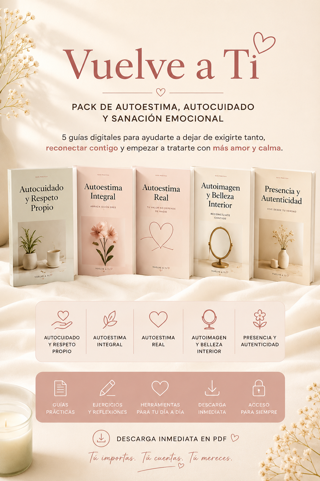 Pack Vuelve a Ti 💛 5 guías para reconectar contigo misma