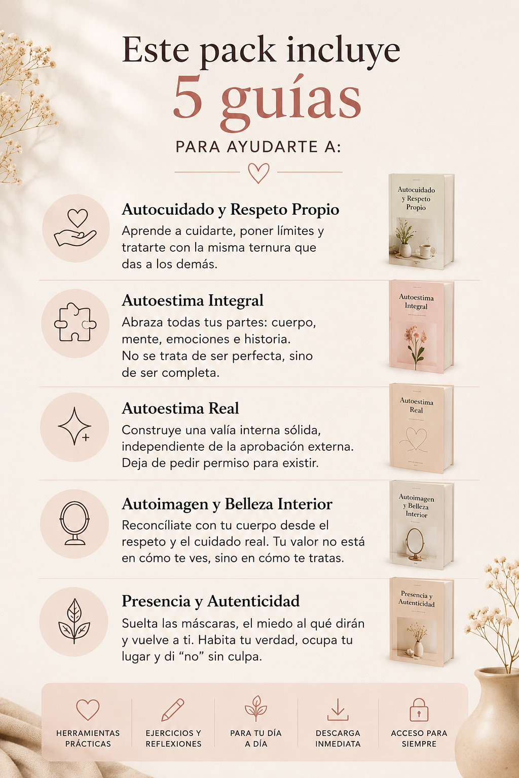 Pack Vuelve a Ti 💛 5 guías para reconectar contigo misma